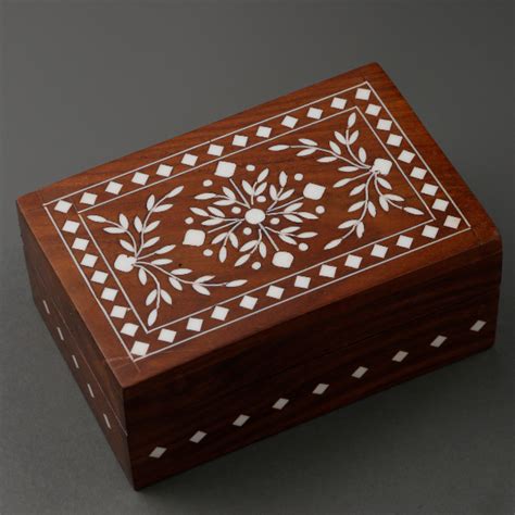 colorful wooden box with metal inlay|decorative wood inlay work.